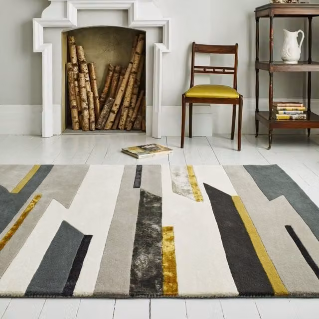 The Rug Shop UK Modern Abstract Multicolour Wool and Viscose Area Rug, W: 300 cm, D: 200 cm