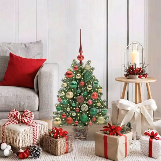 Berkfield Home Green Tabletop Artificial Christmas Tree with 150 LEDs, Height: 75 cm