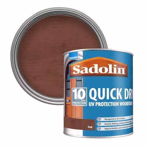 Sadolin Quick Dry UV Protection Woodstain in Teak Brown, 2.5 l