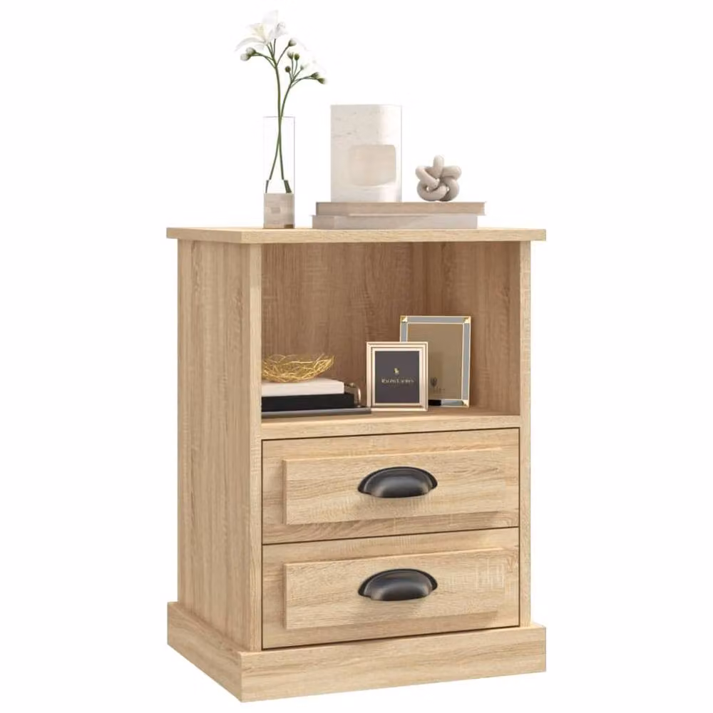 Berkfield Home Sonoma Oak Bedside Cabinet in Light Tan, W/D/H: 43 x 36 x 60 cm – 3