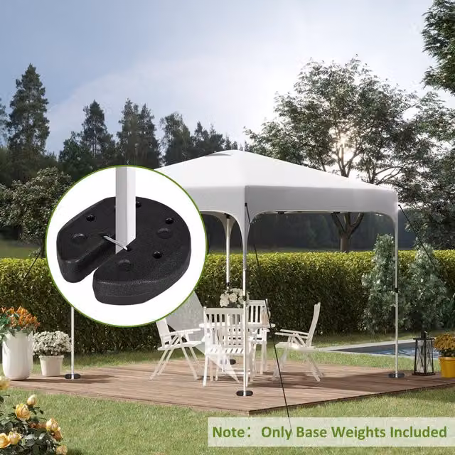 Outsunny Gazebo Weights Set of 4 with Reinforcement Pins and Carry Belt, Black, 12kg