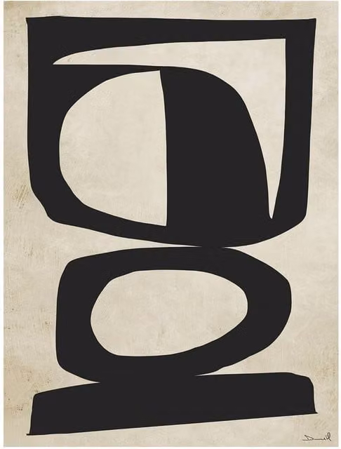 Dan Hobday Chances Abstract Canvas Print in Black Framed Wood