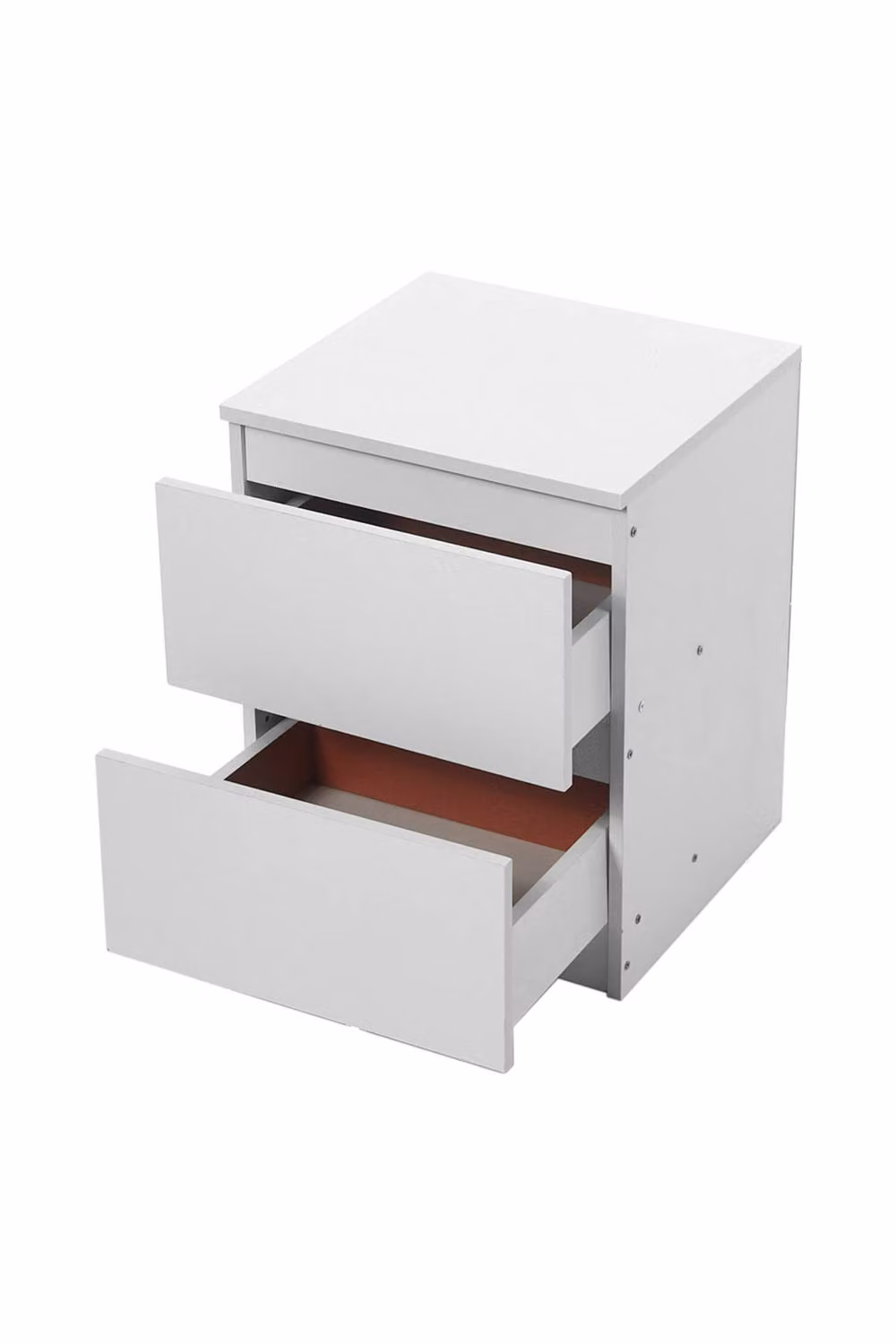 Garden Sanctuary Minimalist Wooden Bedside Table with 2 Drawers in White – 4