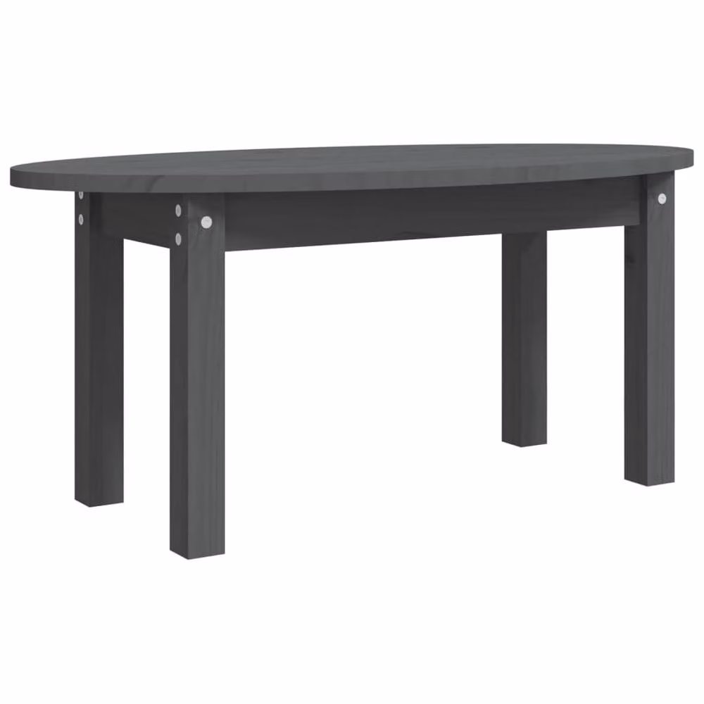 Berkfield Home Beautiful Grey Solid Wood Pine Coffee Table W/D/H: 80 x 40 x 35 cm – 2