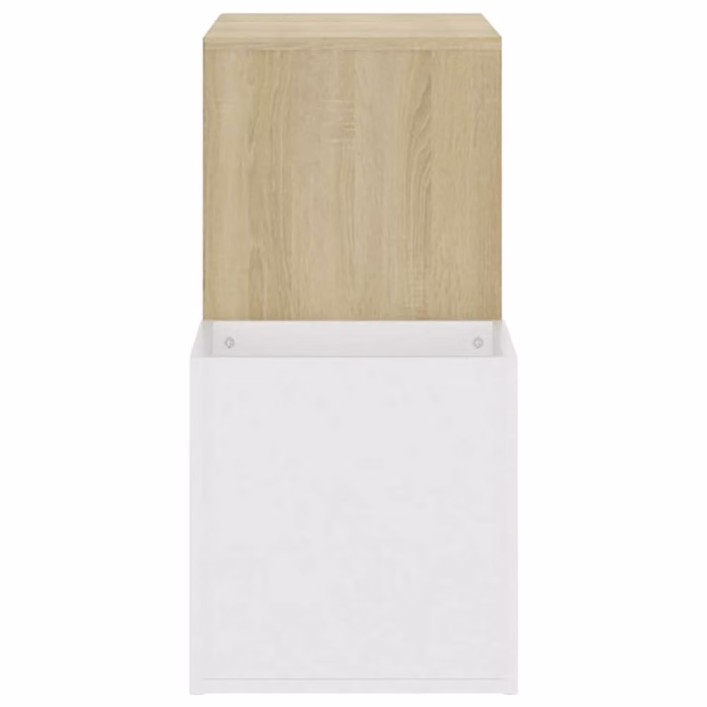 Berkfield Home Hall Shoe Cabinet in White and Sonoma Oak, W/D/H: 105 x 35.5 x 70 cm – 2