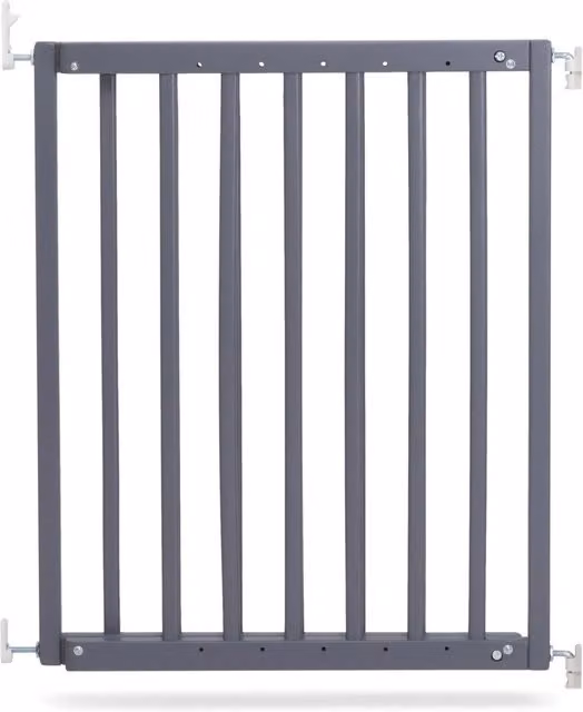 Safetots Screw Fitted Top of the Stairs Stair Gate, Black and Grey Metal, Width: 62.5 cm - 106.8 cm