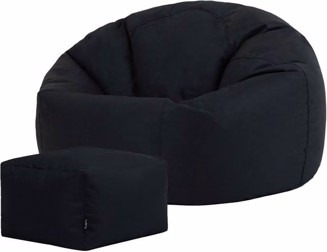 icon Classic Indoor Outdoor Bean Bag and Pouffe in Navy Blue and Black – 1