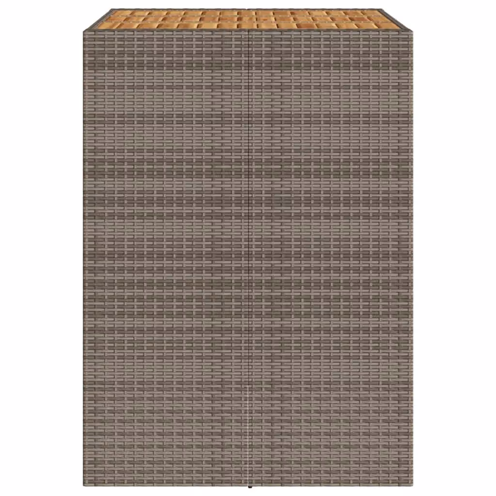Berkfield Home Garden Bar Table with Acacia Wood Top and Grey Poly Rattan, W: 105 cm, D: 80 cm, H: 110 cm – 5