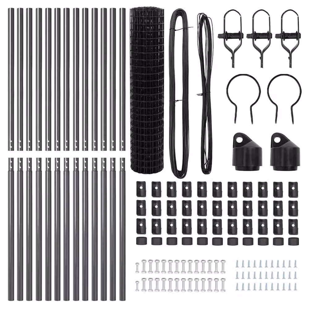 Berkfield Home Modern Euro Fence with 13 Posts, Grey Galvanised Steel, 1 x 25 m – 5