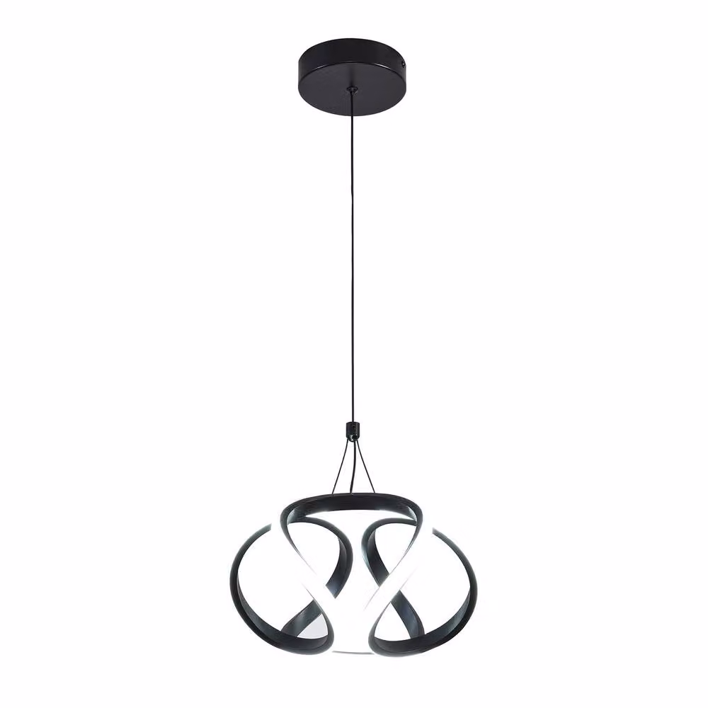 NIVOR Modern Black 35W LED Adjustable Hanging Chandelier Ceiling Light with 6000K Cool White Illumination – 2