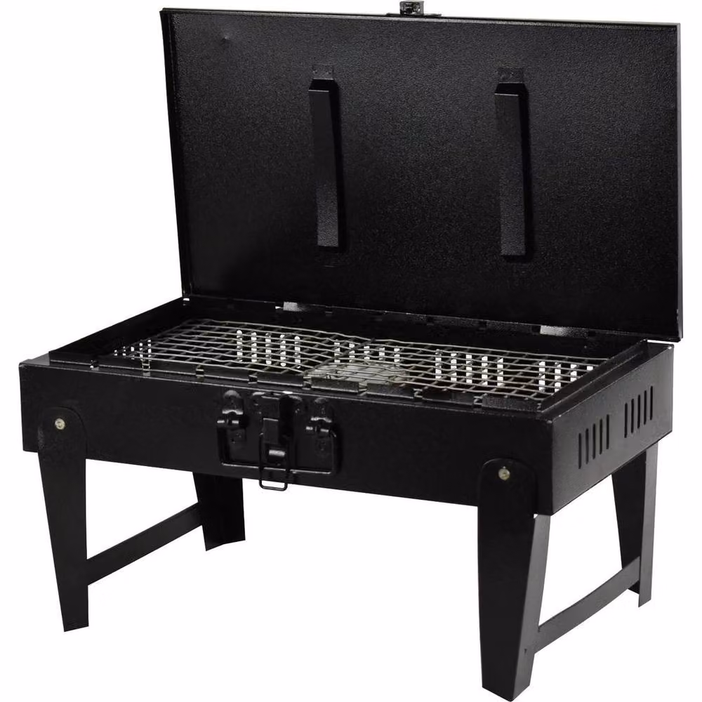 NESTLUNE Portable Folding Charcoal Tabletop BBQ in Black, W: 100 cm, D: 60 cm – 3