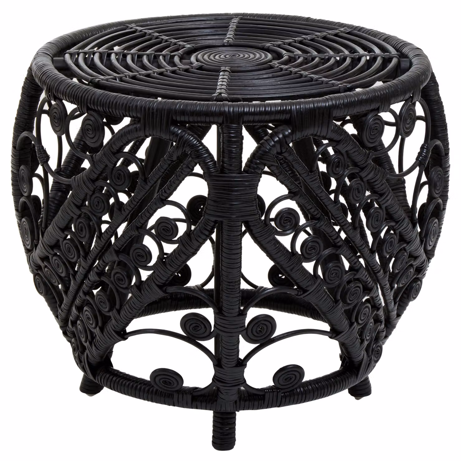 Orsina Chic Design Black Natural Rattan Side Table and Coffee Table – 2