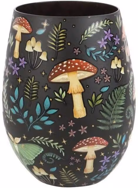 Something Different Wholesale Dark Forest Print Stemless Wine Glass in Multicolour and Black – 3