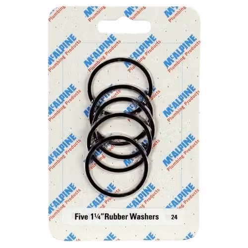 McAlpine CARD-24 Five Black Rubber Sealing Washers, 1.25 inch