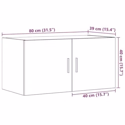vidaXL Artisan Oak Wall Cabinet, Brown, W/D/H: 80 x 39 x 40 cm – 3