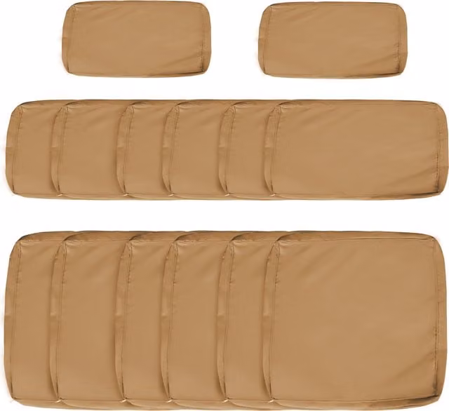 Outsunny 14 Replacement Rectangular Cushion Covers with Zip Fastening in Beige Polyester
