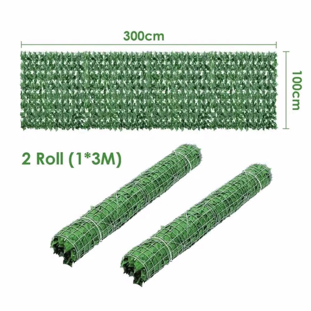 KORVIXA Green Artificial Ivy Leaf Hedge for Garden Fencing – 2