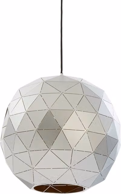 Orsina Geometric Metal Pendant Light with Silver Finish and Gold Interior