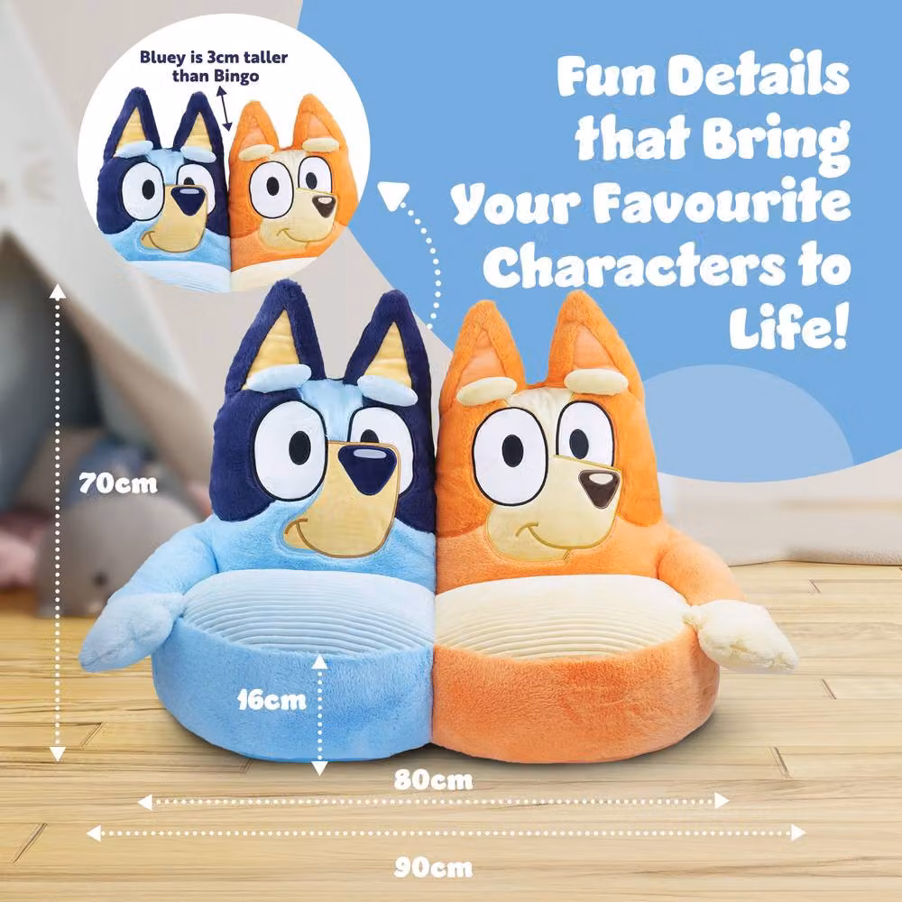 Bluey Multicolour Kids Plush Sofa Chair, W/D/H: 70 x 80 x 80 cm – 2