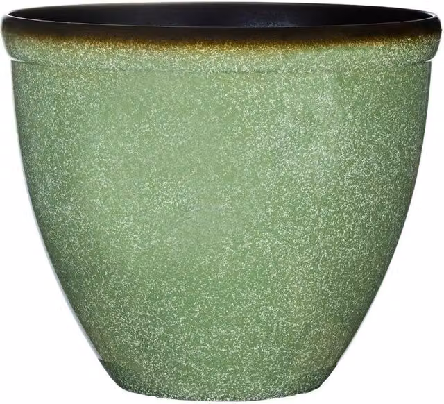 FLAVORA Green Bell Glazed Ceramic Planter for Outdoor and Ornamental Gardens