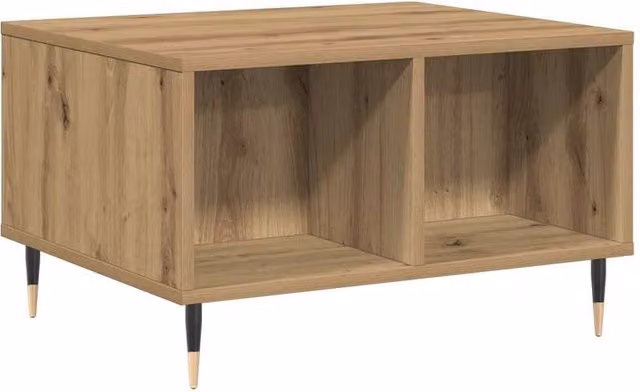 Berkfield Home Artisan Oak Coffee Table in Brown, W: 60 cm, D: 50 cm, H: 36.5 cm – 1