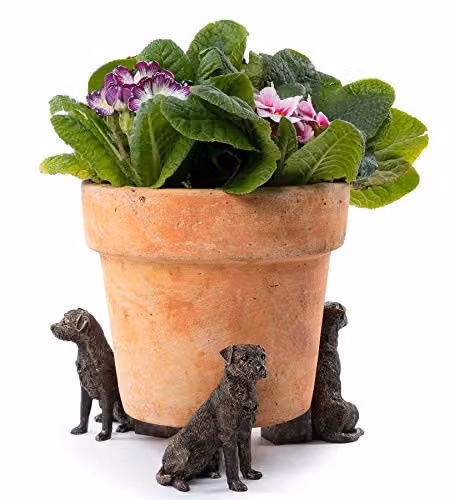 Potty Feet Border Terrier Decorative Plant Pot Feet, Bronze, Set of 3, L7.5 x W8.5 x H9 cm – 2