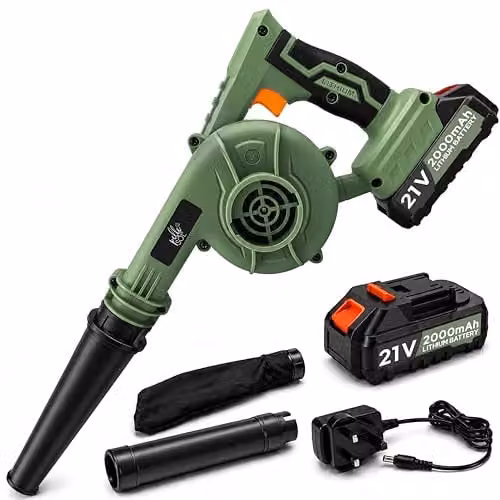 Pelle & Sol 21V Cordless Leaf Blower in Green with Rechargeable Battery and Charger – 1