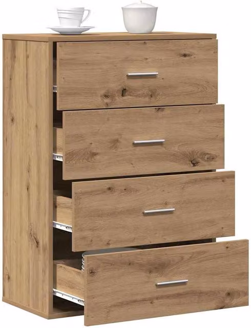 Berkfield Home Artisan Oak Sideboard in Brown, W/D/H: 60 x 31 x 84 cm – 1