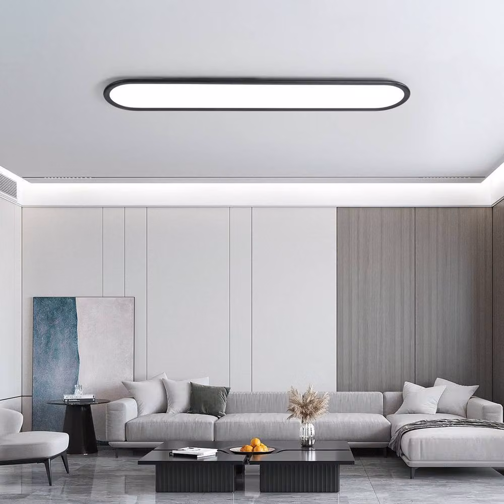 Garwarm Gracious Multicolour LED Integrated Flush Mount Ceiling Light with Remote Control and Dimmer, Black/White, 140 cm – 5