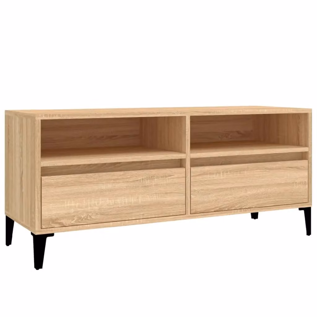 Berkfield Home Sonoma Oak TV Cabinet in Brown, W: 100 cm, D: 34.5 cm, H: 44.5 cm – 2