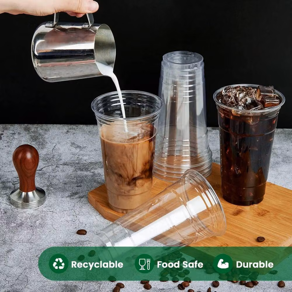 ECONX 100 Transparent Plastic Smoothie Cups with Dome Lids, 20oz Capacity – 2