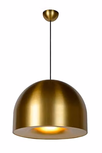 Lucide Akron Pendant Light, Diameter: 50 cm, E27, Gold/Brass and Black/Yellow – 1