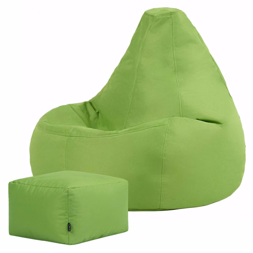 Bean Bag Bazaar icon Gaming Recliner Indoor and Outdoor Bean Bag with Footstool in Green – 3