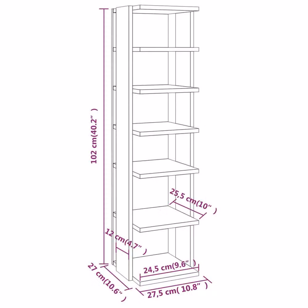 Berkfield Home Grey Sonoma Shoe Rack, W/D/H: 27.5 x 27.0 x 102.0 cm – 3