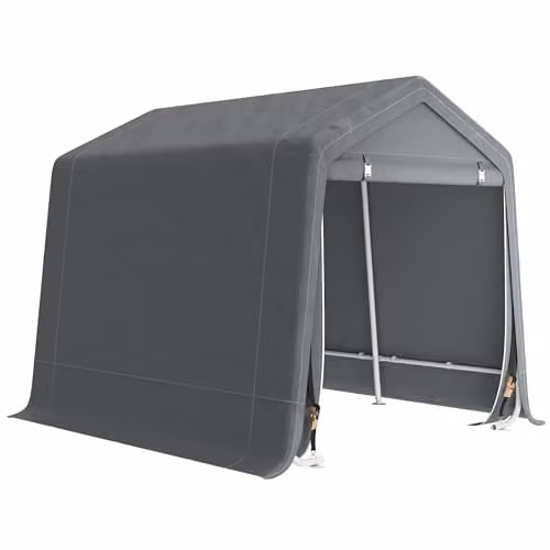 Outsunny Waterproof Outdoor Garden Storage Shed with Single Door in Grey – 1