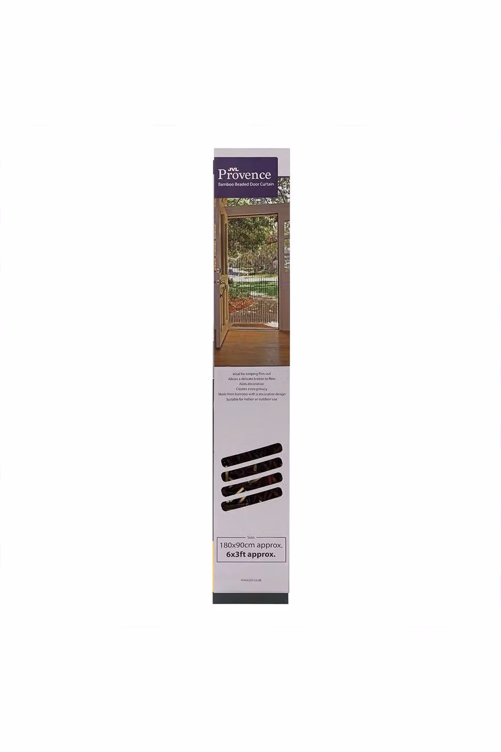 JVL Provence Chevron Wooden Beaded Door Curtain in Yellow and Brown, W: 90 cm, H: 175 cm – 3