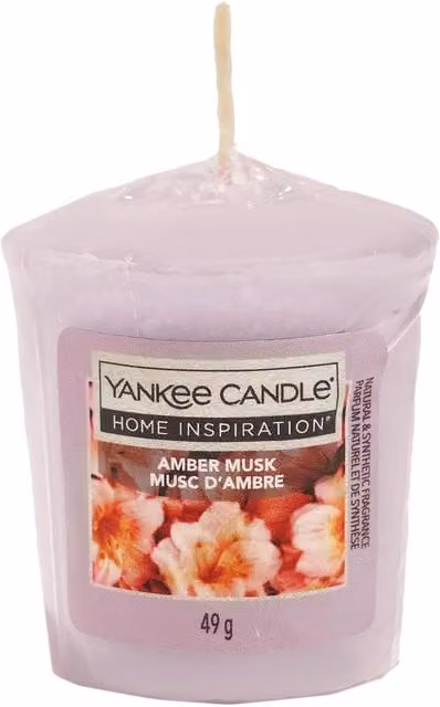 Yankee Candle Pink Amber Musk Scented Votive Wax Candle