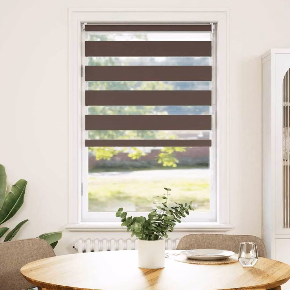 Berkfield Home Elegant Zebra Blind in Brown and White, W: 50 cm, H: 100 cm – 2