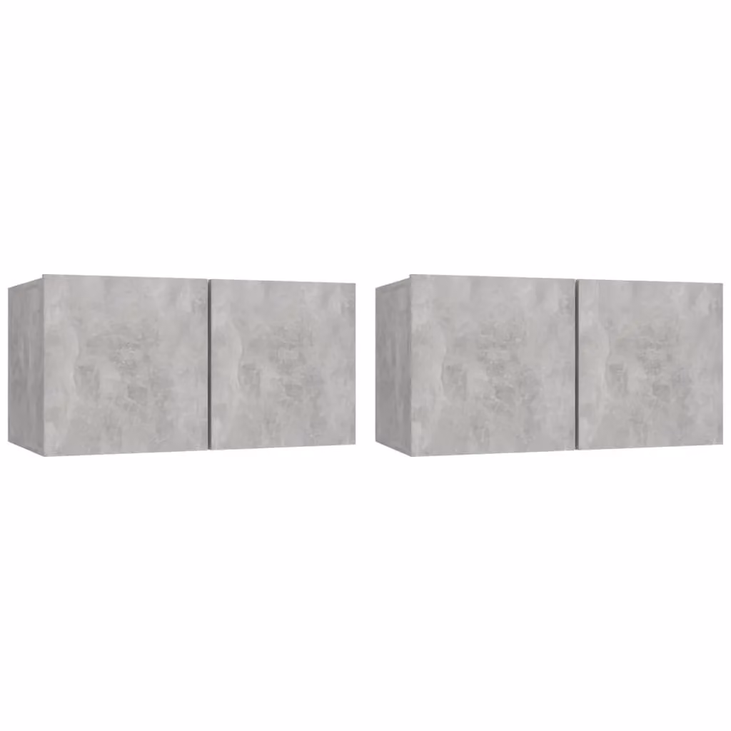 Berkfield Home Hanging TV Cabinets, 2 Piece, Concrete Grey, W: 60 cm, D: 30 cm, H: 30 cm – 2