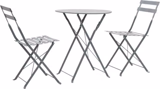 Berkfield Home 3 Piece Modern Round Bistro Set in Matt Steel Grey