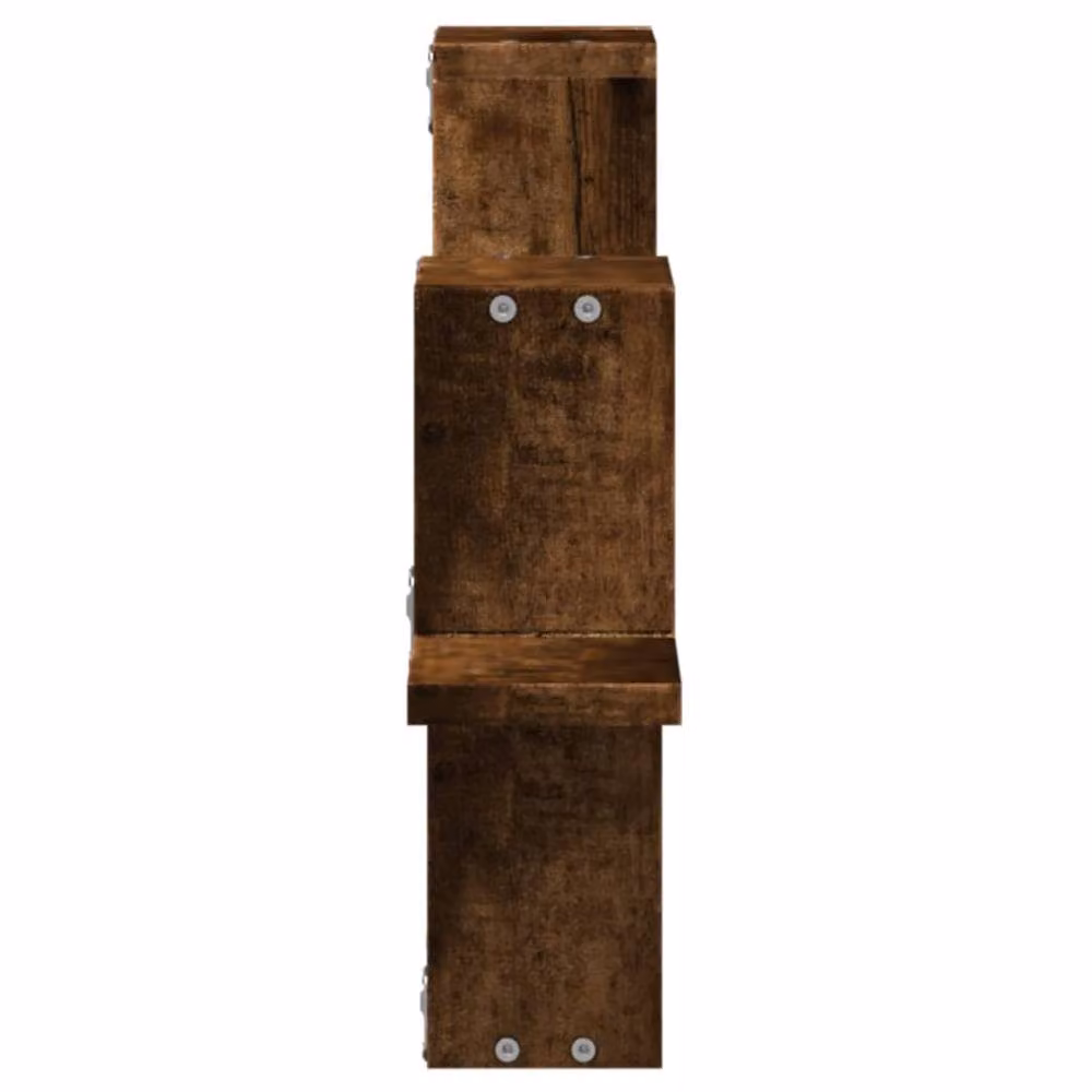 Berkfield Home Wall Mounted Smoked Oak Shelf, Brown, W: 104.5 cm, D: 10 cm, H: 43 cm – 3