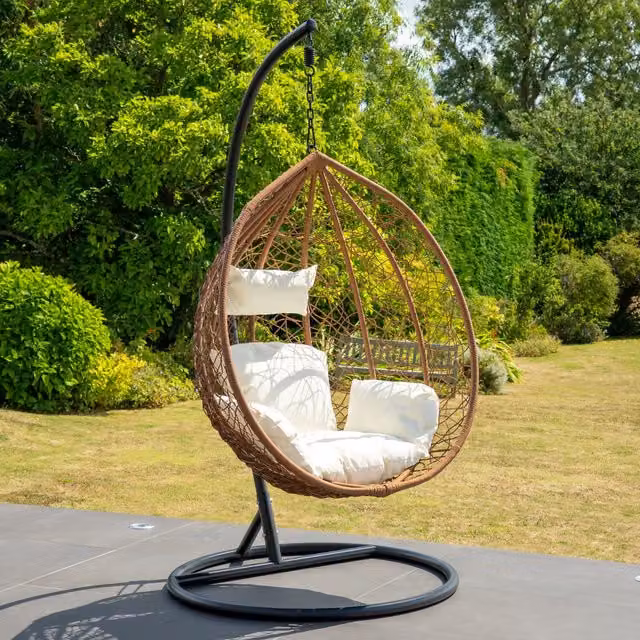 Artemis Home Sutton Hanging Swing Single Egg Pod Chair in White