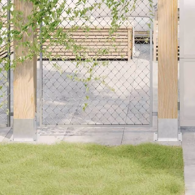 Berkfield Home Square Post Bases, 12 Pack, Silver Galvanised Steel, 14.1 x 14.1 cm – 1