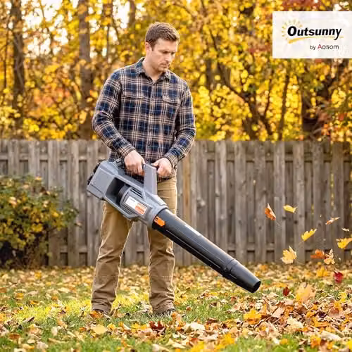 Outsunny Cordless Leaf Blower in Grey with Rechargeable Battery – 2
