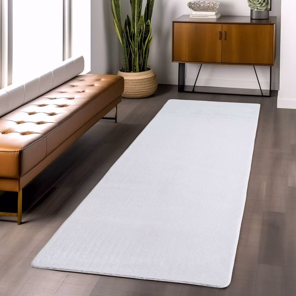 Desire Rugs Snuggly Washable Low Pile Area Rug with Anti-Slip Felt Backing in White, W/D/H: 220 x 160 cm – 4