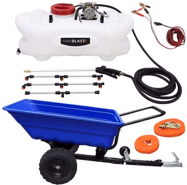 Monstershop Off Road ATV Trailer and 60 Ltr Sprayer Bundle in Blue