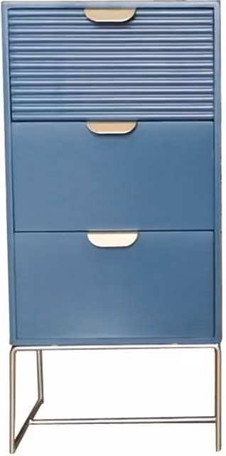 Havendro Blue Wooden 3 Drawer Bedside Table, Height: 64 cm – 1