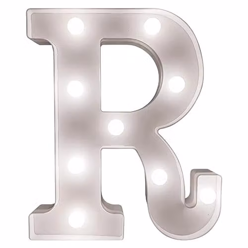 mysmartbuy White Battery Powered 3D LED Letter R Light, H 22 x W 14 x D 3 cm – 1
