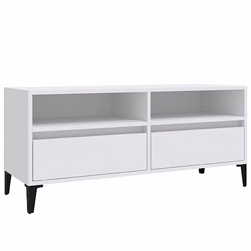 vidaXL Industrial TV Cabinet in White, W/D/H: 100 x 34.5 x 44.5 cm