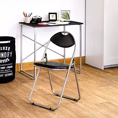 Harbour Housewares Padded Folding Chairs in Black, Pack of 2 – 2
